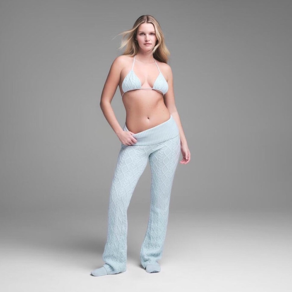 SKIMS SWEATER KNIT FOLDOVER PANTS IN CLOUD SIZE MEDIUM BNWT, $98